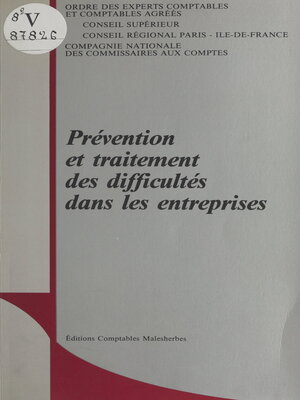 cover image of Prévention et traitement des difficultés dans les entreprises